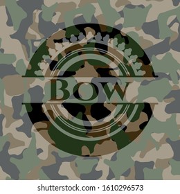 Bow on camouflage texture. Vector Illustration. Detailed.
