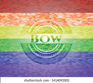 Bow on mosaic background with the colors of the LGBT flag