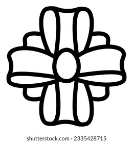 Bow on a peresent line icon. Gift decor vector illustration isolated on white. Ribbon knot outline style design, designed for web and app. Eps 10