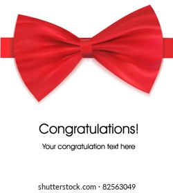 Bow on ribbon red