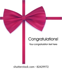 Bow on ribbon venous with congratulations