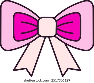 Bow outline so cute for design your artwork.