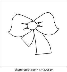 Bow Outline Icon Symbol Design. Vector illustration of bow isolated on white background. Can be use for decoration gifts, greetings, holidays, etc.