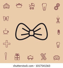 Bow outline icon, web design element