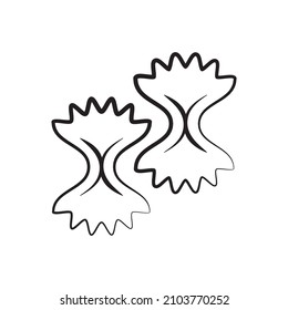 Bow Pasta vector Outline Icon Design illustration. Food and Drink Symbol on White background EPS 10 File
