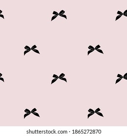 Bow pattern repeat seamless in black color for any design. Vector geometric illustration Good for textile, fabric, stationary, cover, wallpaper, wrapping wrap, card, greeting card.