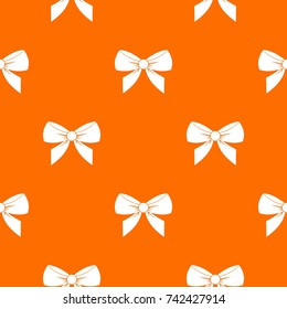 Bow pattern repeat seamless in orange color for any design. Vector geometric illustration