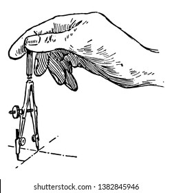 Bow Pencil is used to make small curves, vintage line drawing or engraving illustration.