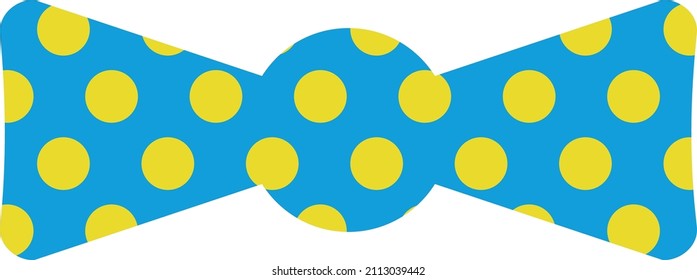 Bow with polka dot pattern. Bright party tie