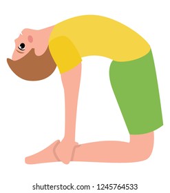 Bow pose yoga flat icon design