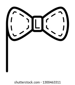 Bow props line icon design 