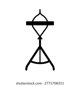 Bow rack stand silhouette vector art illustration
