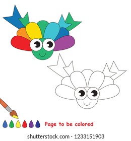 Bow rainbow to be colored, the coloring book for preschool kids with easy educational gaming level.