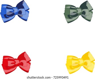 Bow. Red, blue, yellow, green. Vector illustration.