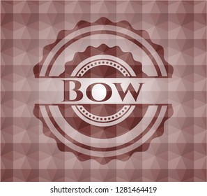 Bow red emblem with geometric pattern. Seamless.