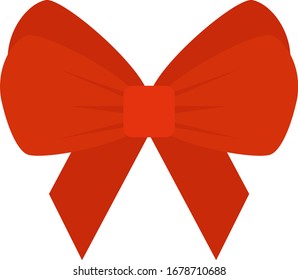 Bow, red bow Isolated on a white background. Vector, cartoon illustration of a bow. Vector.