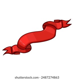 bow red ribbon cartoon. new price, corner bookmark, discount offer bow red ribbon sign. isolated symbol vector illustration