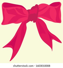 Bow with red ribbons for the holiday.