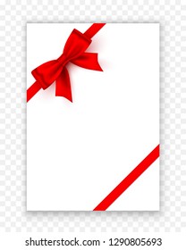 Bow red tape on the Transparent background. Vector illustration