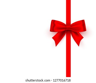 Bow red tape on the white background. Vector illustration