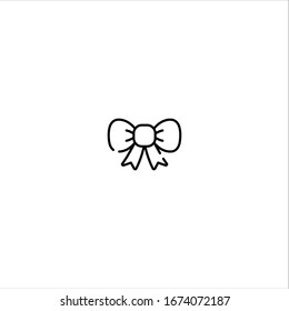 Bow ribbon button outline icon- Vector