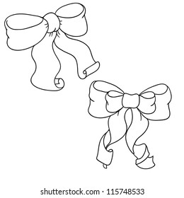 bow from ribbon, contour, coloring