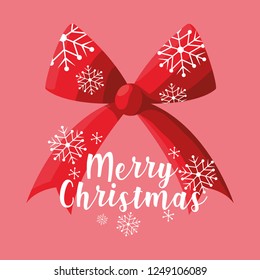 bow ribbon decoration of merry christmas