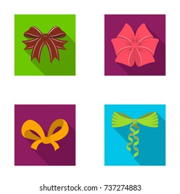 Bow, ribbon, decoration, and other web icon in flat style. Gift, bows, node, icons in set collection.