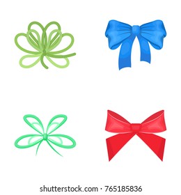 Bow, ribbon, decoration, and other web icon in cartoon style. Gift, bows, node, icons in set collection.