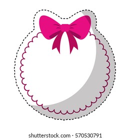 bow ribbon decorative frame vector illustration design