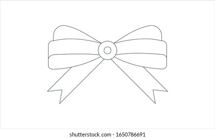 Bow ribbon decorative icon vector image