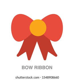 Bow ribbon flat icon on white transparent background. You can be used bow ribbon icon for several purposes.