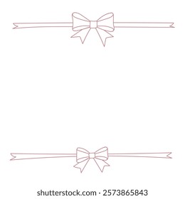 Bow ribbon frame. Frame of coquette pretty charming pink bows and ribbons.
