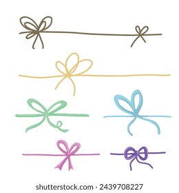 bow and ribbon gift hand draw