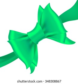 bow ribbon gift vector  green