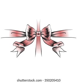 bow ribbon gift vector, Pattern texture background for design vector, sketch, drawing hands, pen and ink