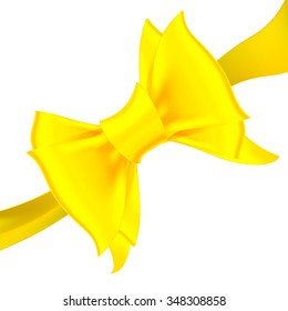 bow ribbon gift vector yellow