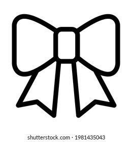 Bow ribbon icon isolated vector illustration. High quality black style vector icon