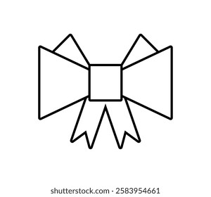 Bow and Ribbon Icon Isolated Vector
