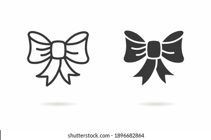 Bow ribbon icon. Vector illustration isolated on white.