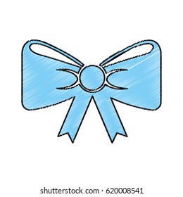 bow with ribbon isolated icon
