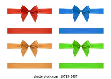 Bow and ribbon isolated on white background