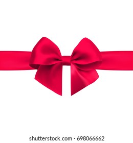 Bow with ribbon isolated on white background.