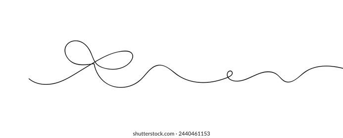 Bow, Ribbon Bow, line art style vector with transparent background.