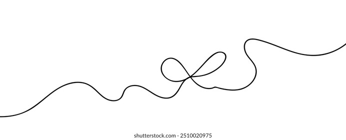 Bow, Ribbon Bow, line art style vector with transparent background.
