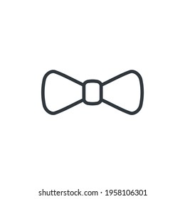 Bow ribbon line vector icon. Tie flat black bow logo design