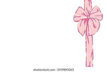Bow and ribbon on white background. Hand drawn bows ribbons holiday decoration illustration. greeting, wedding, birthday party, gift, valentines day, wrapping element card design