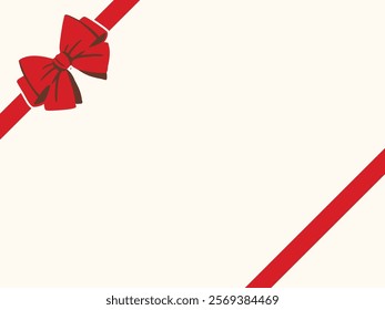 Bow and ribbon on white background. Hand drawn bows ribbons holiday decoration illustration. greeting, wedding, birthday party, gift, valentines day, wrapping element card design