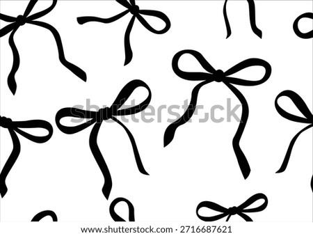 bow ribbon pattern repeating hand drawn seamless  inspirational cute quote slogan typography. Vector illustration design for fashion, tee, t shirt, print, poster, graphic, background.Coquette bows 