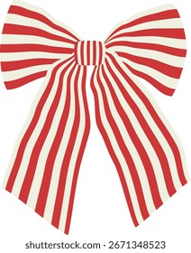 Bow Ribbon Red and White Vector 